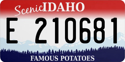 ID license plate E210681