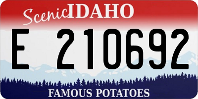 ID license plate E210692