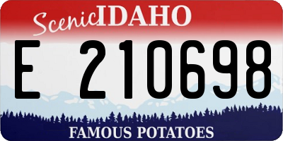 ID license plate E210698