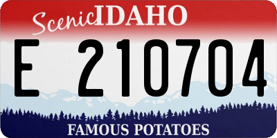 ID license plate E210704