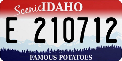 ID license plate E210712