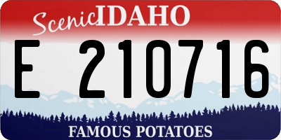 ID license plate E210716