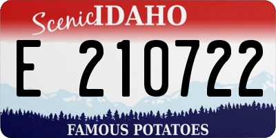 ID license plate E210722