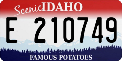 ID license plate E210749