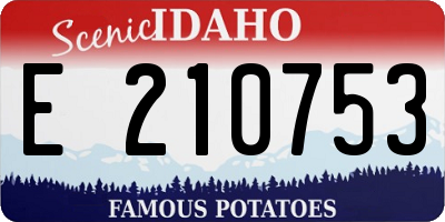 ID license plate E210753