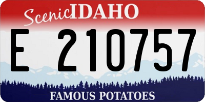 ID license plate E210757