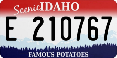 ID license plate E210767