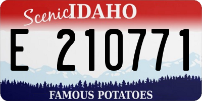 ID license plate E210771
