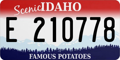 ID license plate E210778