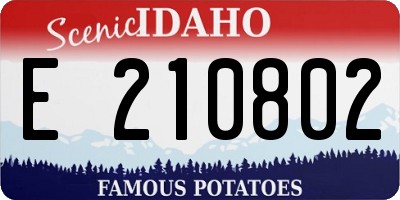 ID license plate E210802