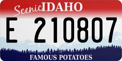 ID license plate E210807