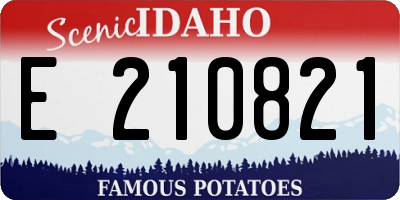 ID license plate E210821