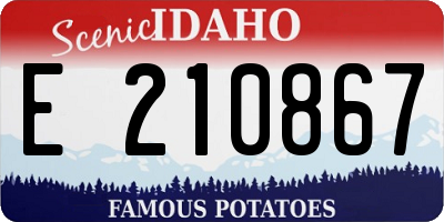 ID license plate E210867