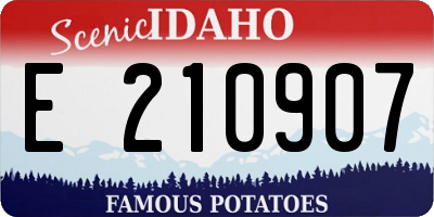 ID license plate E210907