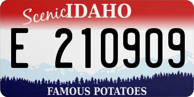 ID license plate E210909