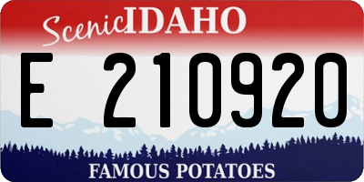 ID license plate E210920