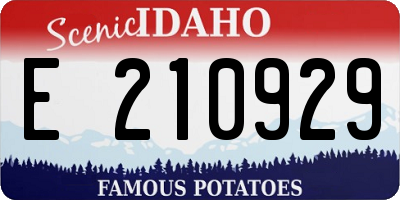 ID license plate E210929