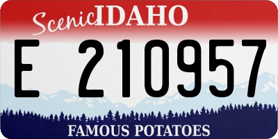 ID license plate E210957