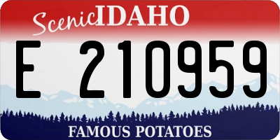 ID license plate E210959