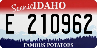 ID license plate E210962