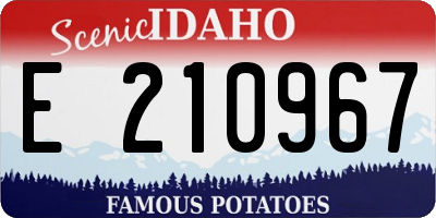 ID license plate E210967
