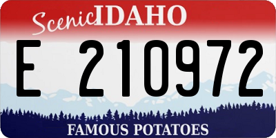 ID license plate E210972