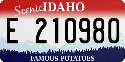 ID license plate E210980