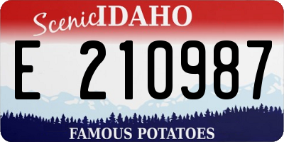 ID license plate E210987