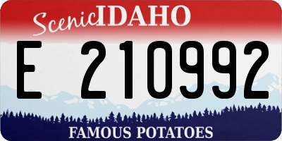 ID license plate E210992