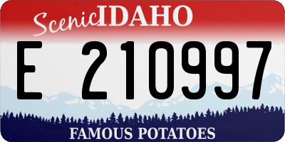 ID license plate E210997