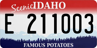 ID license plate E211003