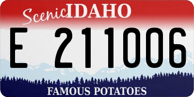ID license plate E211006