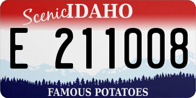ID license plate E211008