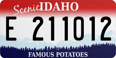 ID license plate E211012