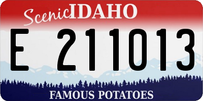 ID license plate E211013