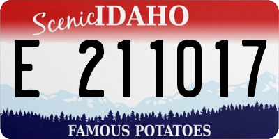 ID license plate E211017