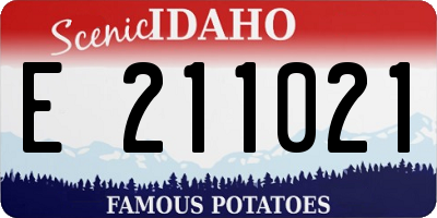 ID license plate E211021