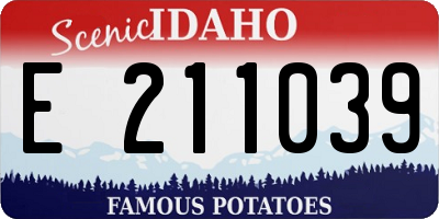 ID license plate E211039