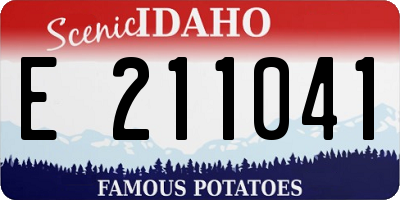ID license plate E211041