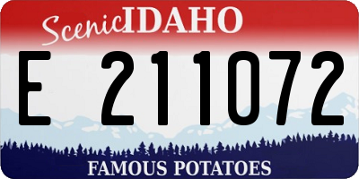 ID license plate E211072