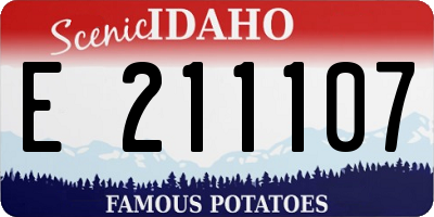 ID license plate E211107