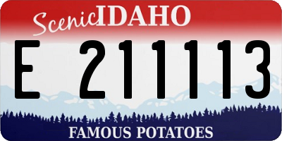 ID license plate E211113