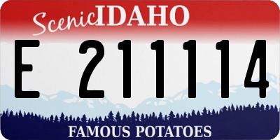 ID license plate E211114