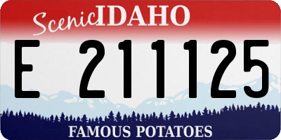 ID license plate E211125