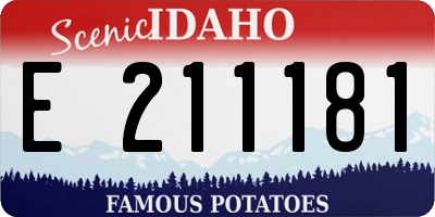 ID license plate E211181
