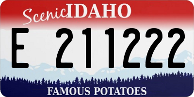 ID license plate E211222