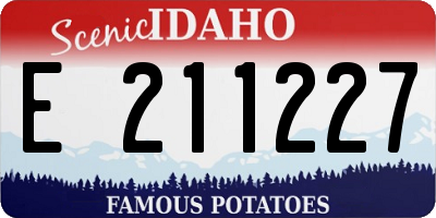 ID license plate E211227