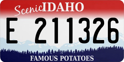 ID license plate E211326
