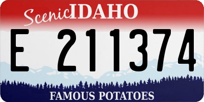 ID license plate E211374