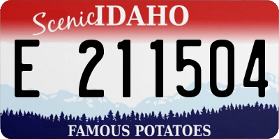 ID license plate E211504